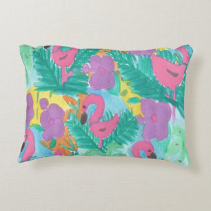 Almofada Decorativa Flamingo Tropical Jungle Impressão