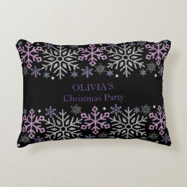 Almofada Decorativa Floco de neve Prata de Natal Roxo