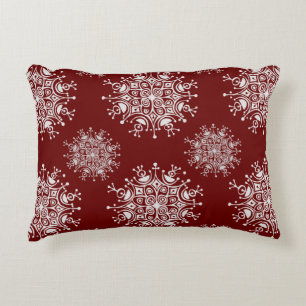 Almofada Decorativa Flocos de Neve de Natal Vintage Padrão de Nevasca 