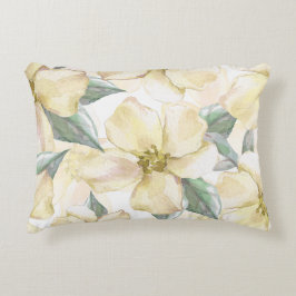Almofada Decorativa Flor de Creme em Aquarela - Floral Neutro