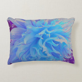 Almofada Decorativa Flor de Dália Decorativa Azul Elegante