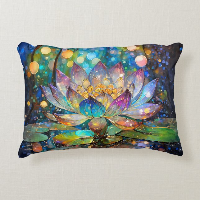Almofada Decorativa Flor de Lótus Iluminada em Flor (Frente)