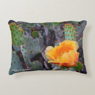 Almofada Decorativa Flor de Pear Laranja Picante Flor de Cactus