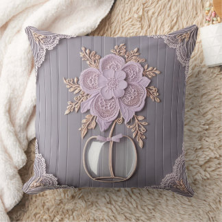 Almofada Decorativa Flor de Renda 3D Shabby Chic
