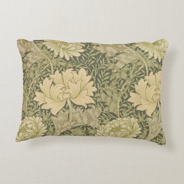 Almofada Decorativa Flor de Salvia Crisântemo William Morris (Verso)