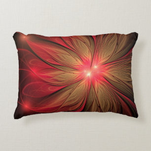 Almofada Decorativa Flor fractal de fanfarrão vermelho