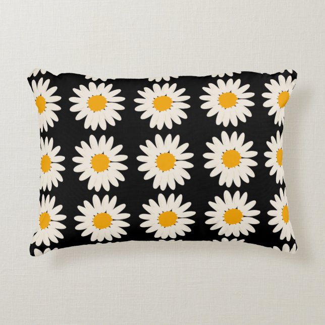 Almofada Decorativa Flor Preto (Frente)