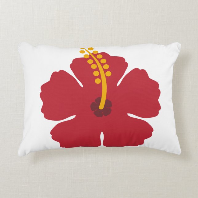 Almofada Decorativa Flor Red Hibiscus (Frente)