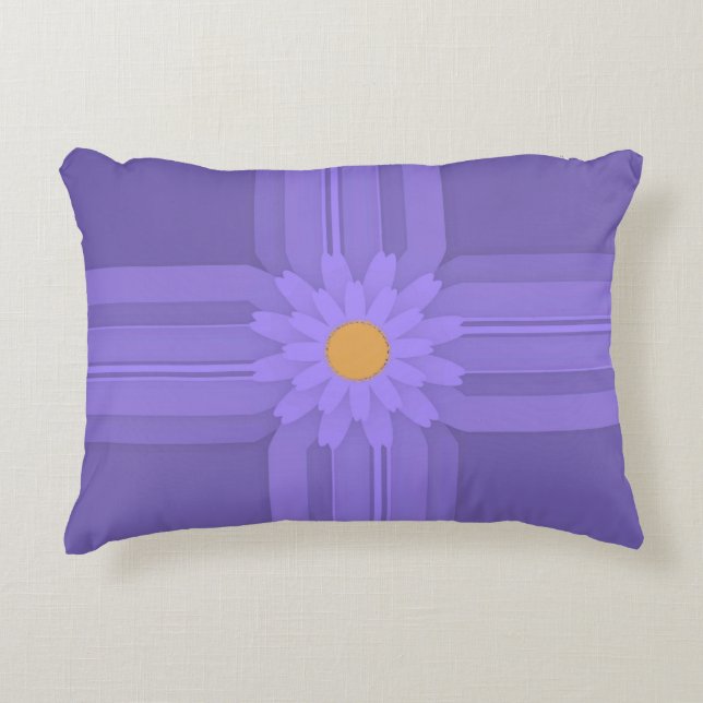 Almofada Decorativa Flor Simples Roxa na Cruz Moderna (Frente)