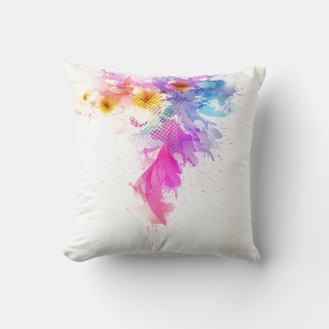 Almofada Decorativa Floral Aquarela (Frente)