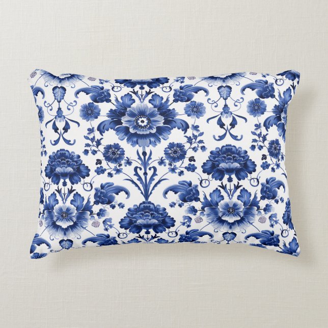 Almofada Decorativa Floral Delft Blue (Frente)