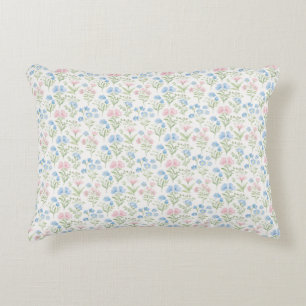 Almofada Decorativa Floral do Grande Milênio, rosa e azul