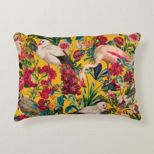 ALMOFADA DECORATIVA FLORAL E AVES XVIII (Frente)