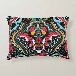 Almofada Decorativa Floral Indiano: Papel de Parede Sem Costura Vintag