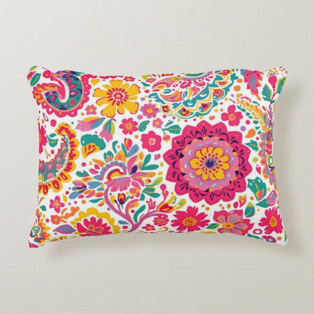 Almofada Decorativa Floral Paisley Primavera (Frente)