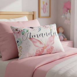 Almofada Decorativa Floral pastel e borboleta personalizado