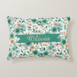 Almofada Decorativa Floral Personalizado Verde Primavera Vintage