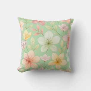 Almofada Decorativa Floral Verde Menta