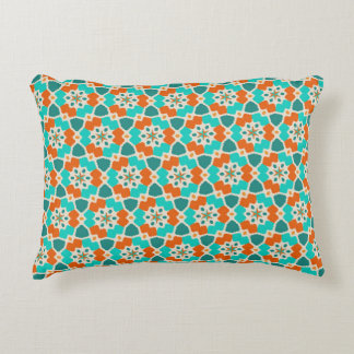 Almofada Decorativa Flores, Árvores e Estrelas Ninja Laranja e Teal