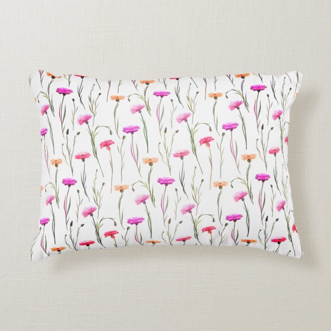 Almofada Decorativa Flores bonito com padrão de caule (Frente)