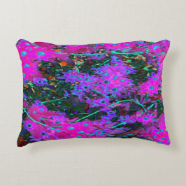 Almofada Decorativa Flores bonito, cor-de-rosa-quente, magenta e azul-