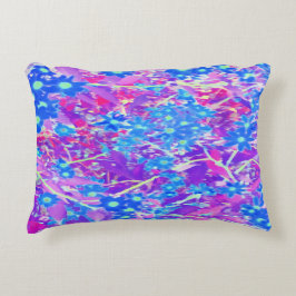 Almofada Decorativa Flores bonito de Azul Violeta e Verde limão