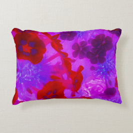 Almofada Decorativa Flores bonito de Phlox Roxo e Jardim Vermelho