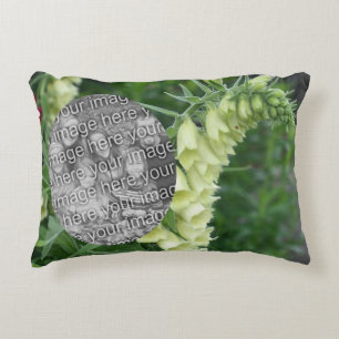 Almofada Decorativa Flores Brancas de Foxglove Adicione Sua Foto