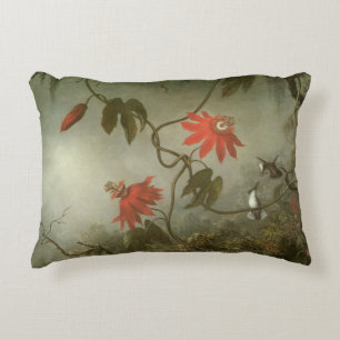 Almofada Decorativa Flores da Paixão e Beija-flores de Martin J Heade