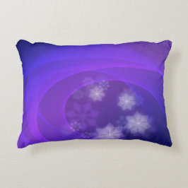 Almofada Decorativa Flores De abstrato No Fundo Do Indigo Dobrado