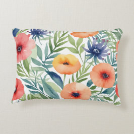 Almofada Decorativa Flores de aquarela padrão