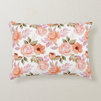 Almofada Decorativa Flores de aquarela rosa