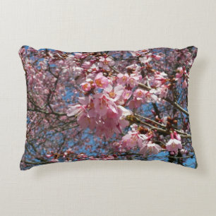 Almofada Decorativa Flores de cereja e flores de primavera cor-de-rosa