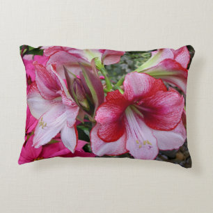 Almofada Decorativa Flores de Férias Vermelhas Amaryllis e Poinsettia