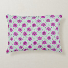 Almofada Decorativa Flores de Fundo de Hortelã para Decoração Floral D