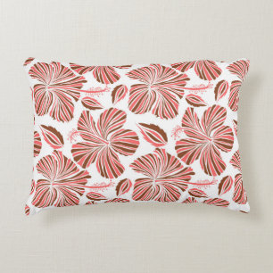 Almofada Decorativa Flores de hibisco havaianas: estilo tropical marro