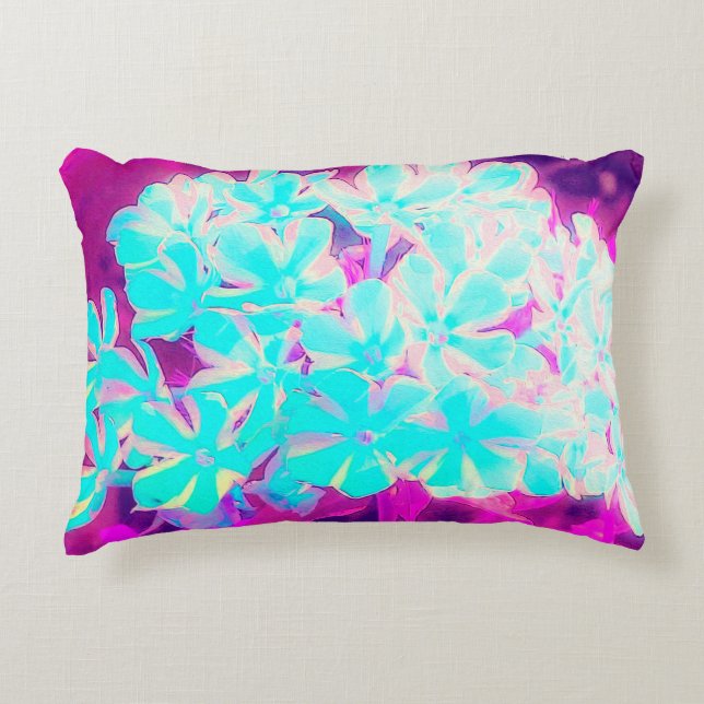 Almofada Decorativa Flores de Phlox Azuis-Peppermint Twist de Robin (Frente)