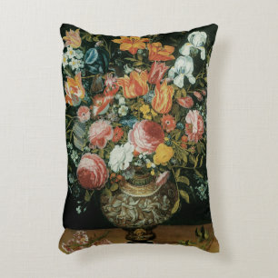 Almofada Decorativa Flores de Still Life Barroco Antigo em um Vaso
