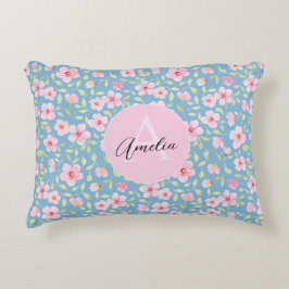 Almofada Decorativa Flores delicadas em aquarela