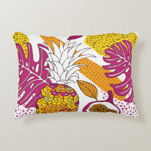 Almofada Decorativa Flores e frutas tropicais, impressão exótico bri