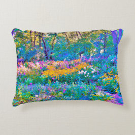 Almofada Decorativa Flores Impressionistas Coloridas de Paisagem de Ja