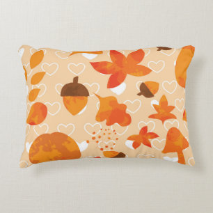 Almofada Decorativa Flores Laranja: Padrão de Portalha da Mão.