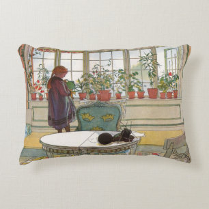 Almofada Decorativa Flores no muro de Carl Larsson