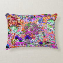 Flores Psicodélicas Quentes Rosa e Verde limão