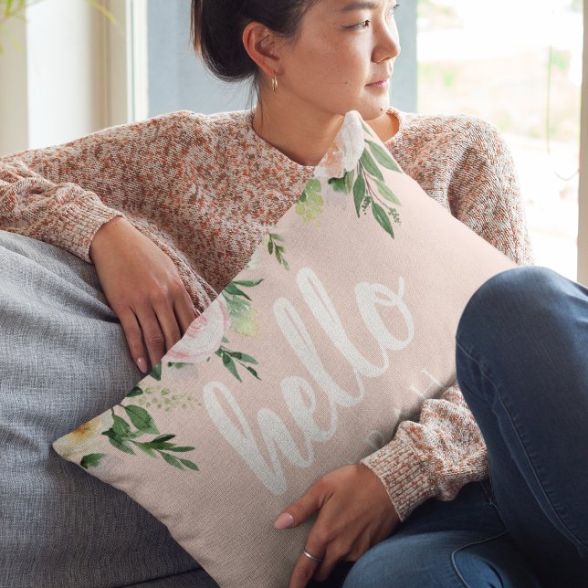 Almofada Decorativa Flores Rosa Moderno Pastel Alô E Você Chama (Criador carregado)