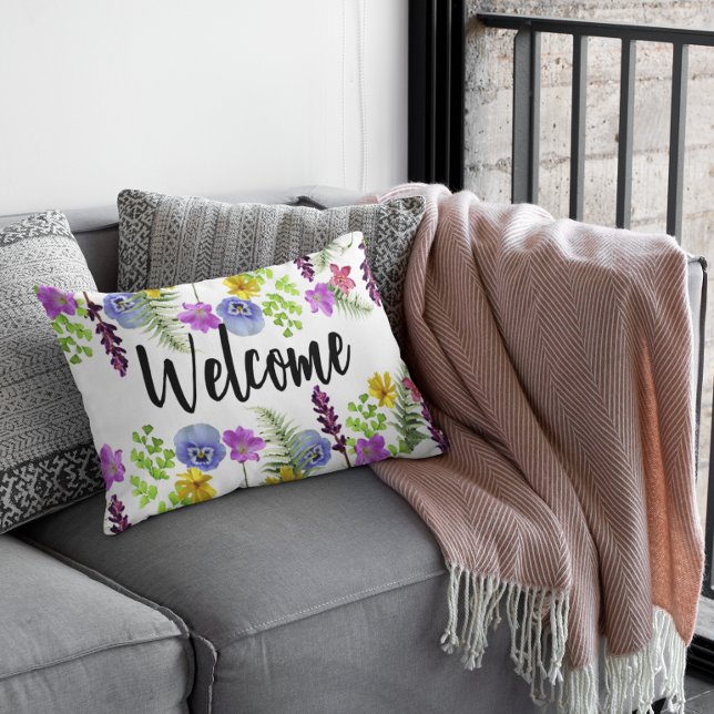 Almofada Decorativa Flores silvestres Boho (Criador carregado)