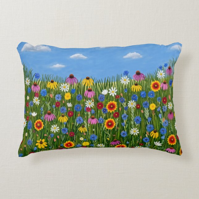 Almofada Decorativa Flores silvestres com Margaridas (Frente)