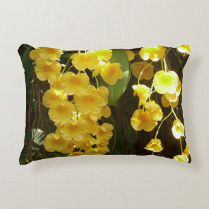 Almofada Decorativa Flores Tropicais das Orquídeas Amarelas