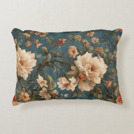 Almofada Decorativa Flores Vermelhos Esforçadas, Brancas e Corais Esma
