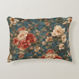 Almofada Decorativa Flores Vermelhos Esforçadas, Brancas e Corais Esma